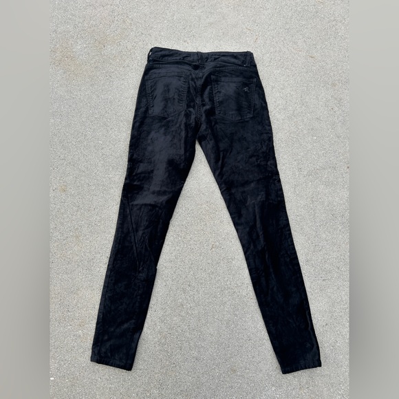 DL 1961 Jet Black Velvet Skinny Pants/legging Size 26 - Picture 6 of 12